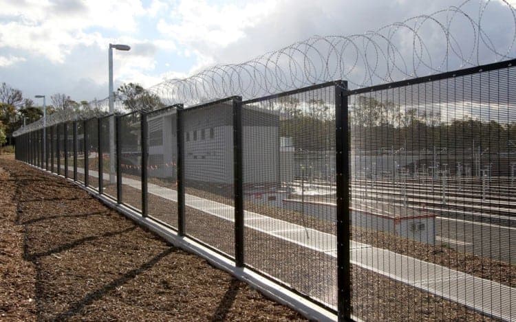 Razor Wire on Steel Security Fence