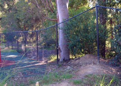 Chainwire fencing with top rail