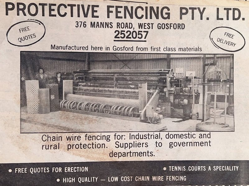 50 years old news paper article Chainwire machine