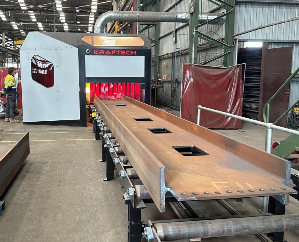 Beamline cutting steel tube for fence frame