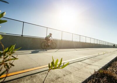 Chainwire fencing beside a Queensland cycleway