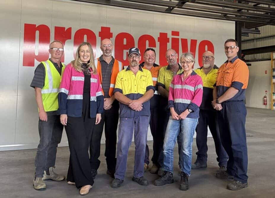 Profence team at Australian Made fencing manufacturing facility on the Central Coast Profence Powdercoating Team - Australian Made Fencing